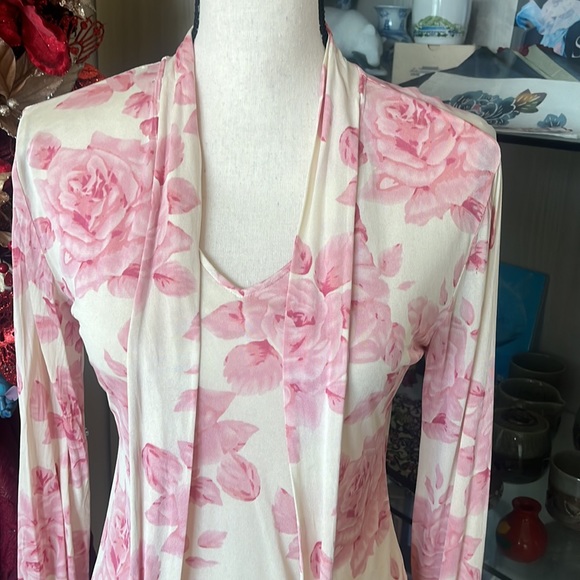 Banana Republic Pink Rose Blouse with front Tie - Picture 11 of 14
